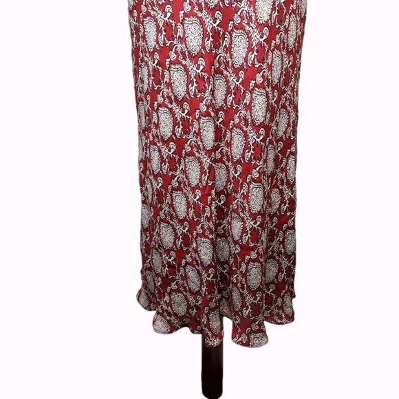 Y2K Vtg J. Crew 100% Silk Empire Waist Top Tie Spaghetti Strap Slip Midi Dress 8 - Picture 4 of 10